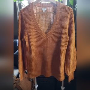 J Crew Mustard Medium V neck Sweater
